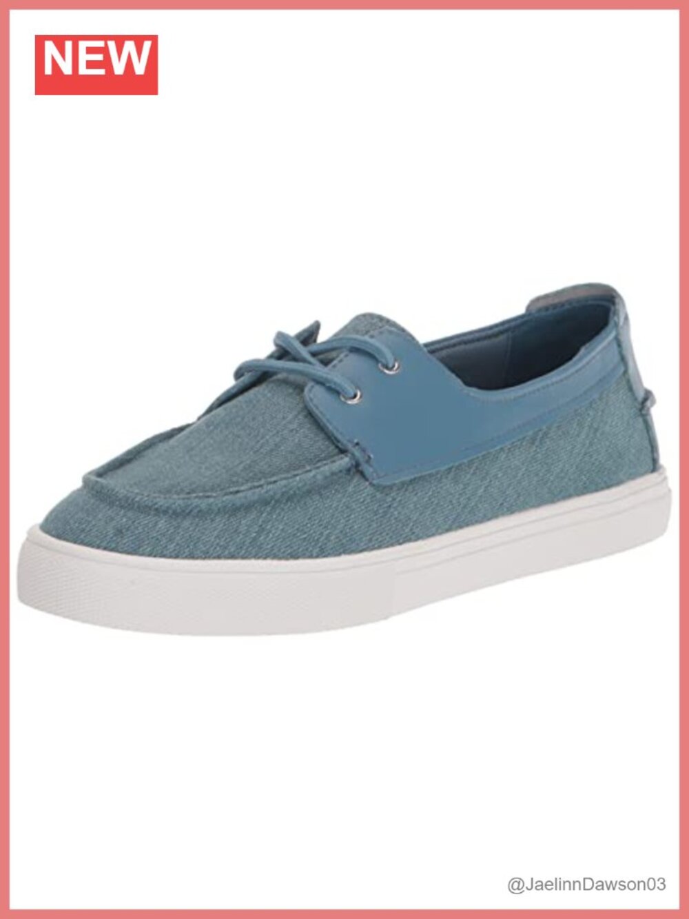 Women's Slip-On Boat Shoes with Leather & Fabric Upper, Removable Footbed